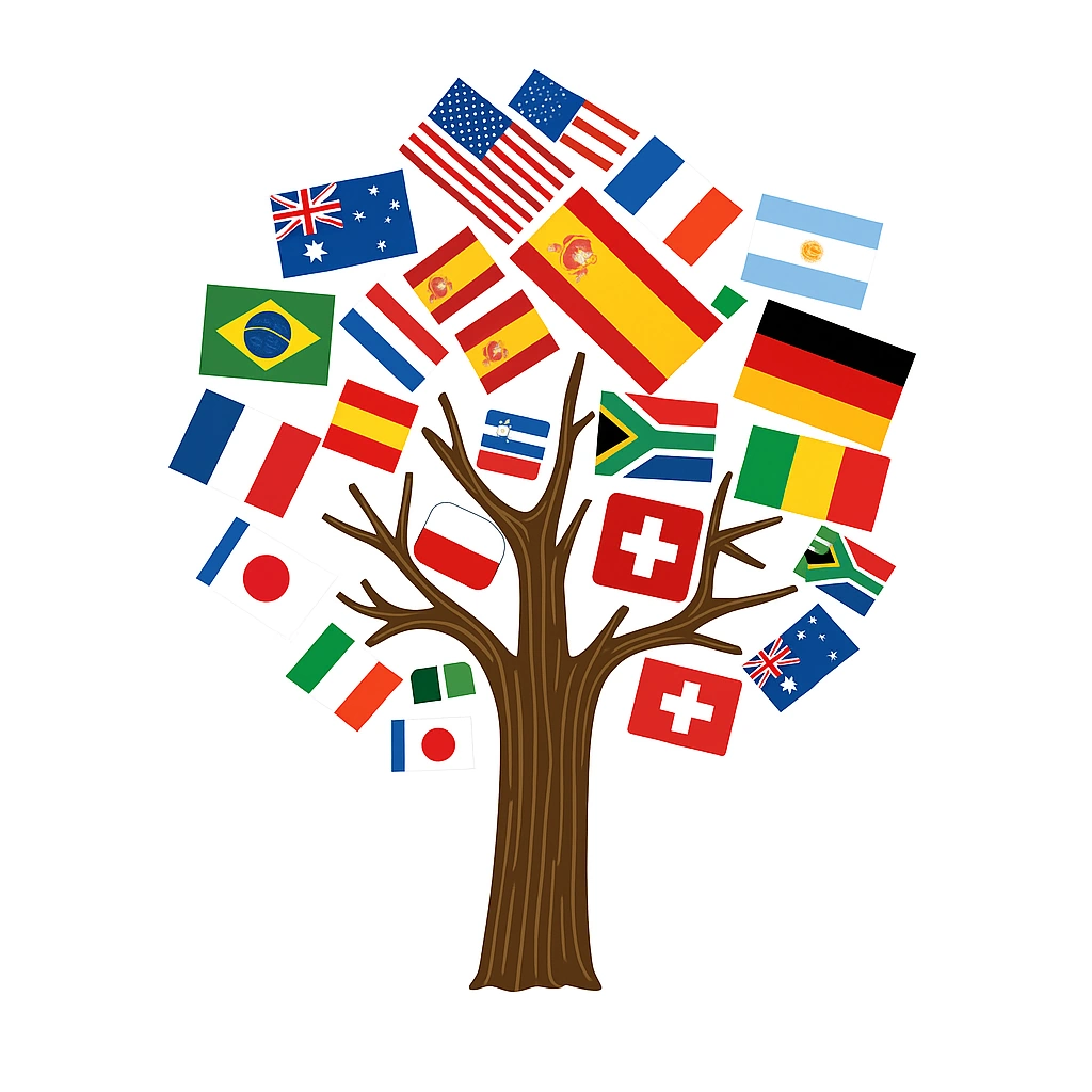 Translate tree — flags and language marks
